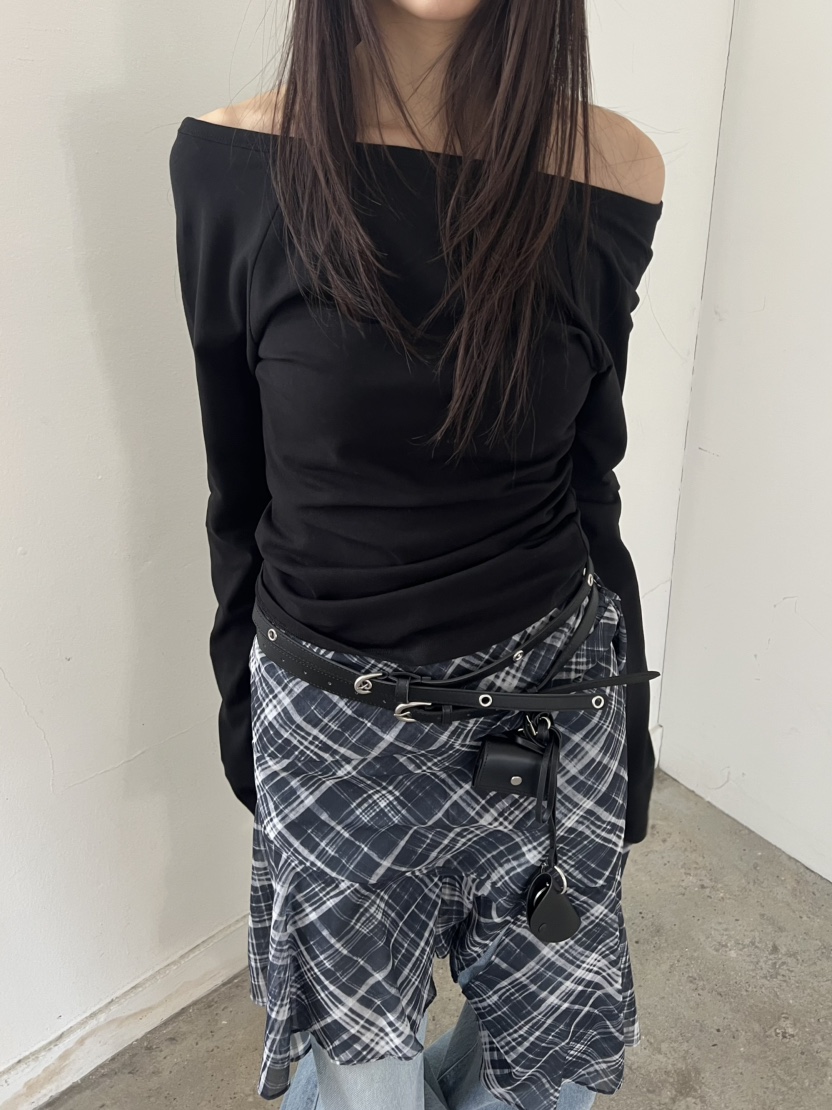 NOVUS東大門代購女裝新品推薦休閑真品職業長袖T恤V領紐扣NOVUS長袖T恤