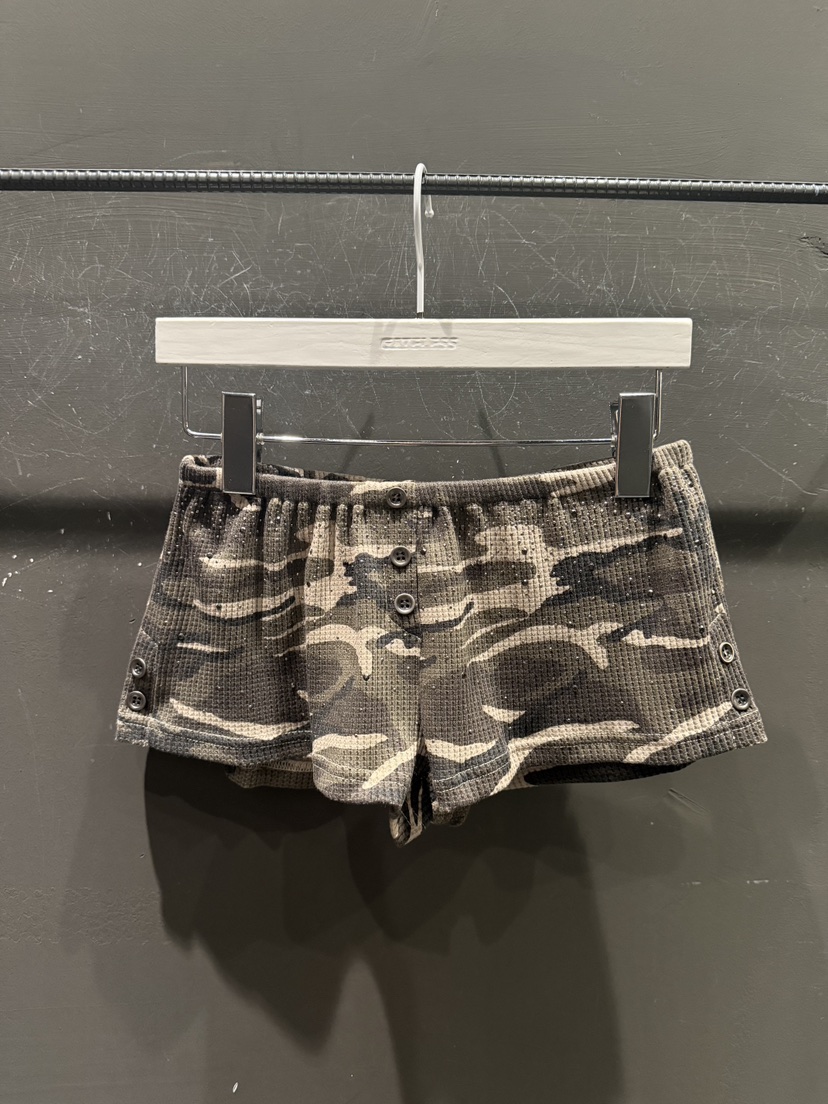 GATELESS韓國代購女裝新品休閑職業26春夏熱賣短褲華夫格GATELESS短褲圖色1