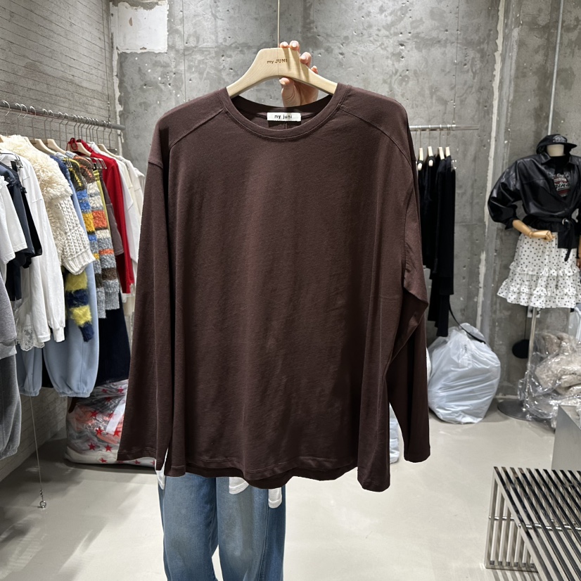 JUNI東大門實拍女士新款職業真品26春夏熱賣長袖T恤不含項鏈my juni長袖T恤圖色2