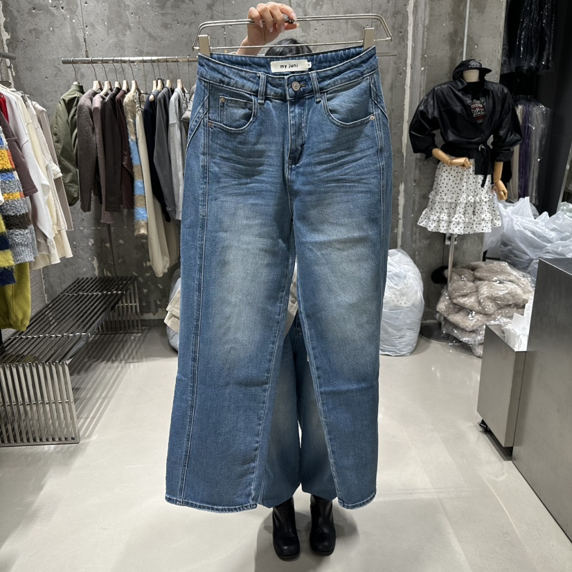 JUNI韓國直郵女裝新款人氣職業真品休閑時尚推薦熱賣牛仔褲my juni牛仔褲圖色1