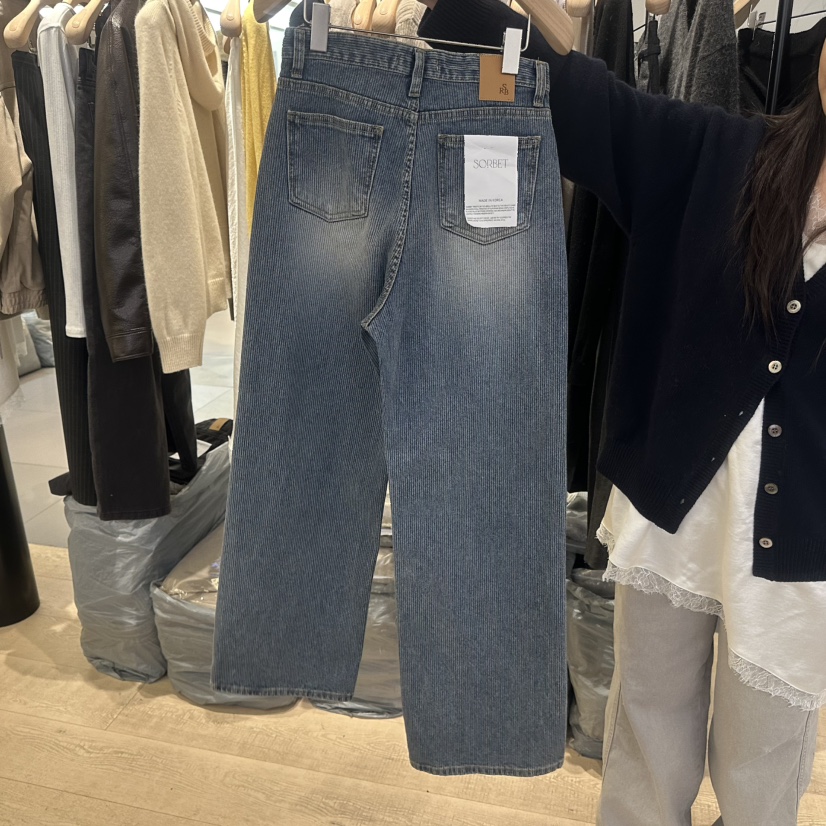 SORBET/FLAT WHITE韓國直郵女裝新品推薦人氣26春夏牛仔褲SORBET/FLAT WHITE牛仔褲