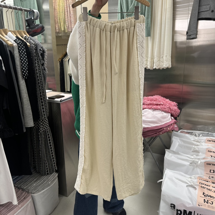 CORNER東大門實拍女裝新款休閑職業人氣真品休閑褲蕾絲花CORNER.302休閑褲圖色1