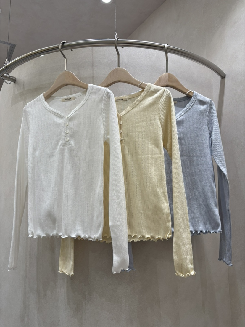 WHO IS SHE韓國代購女裝新款人氣職業休閑26春夏長袖T恤WHO IS SHE長袖T恤