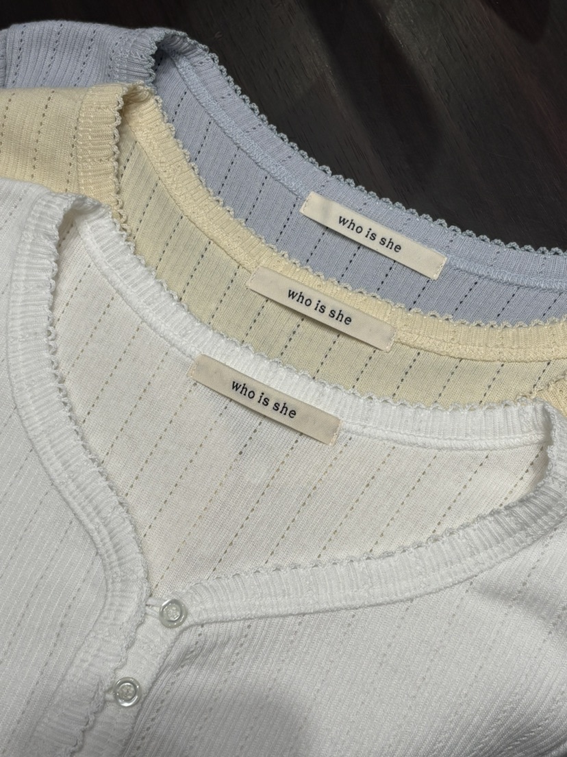 WHO IS SHE韓國代購女裝新款人氣職業休閑26春夏長袖T恤WHO IS SHE長袖T恤