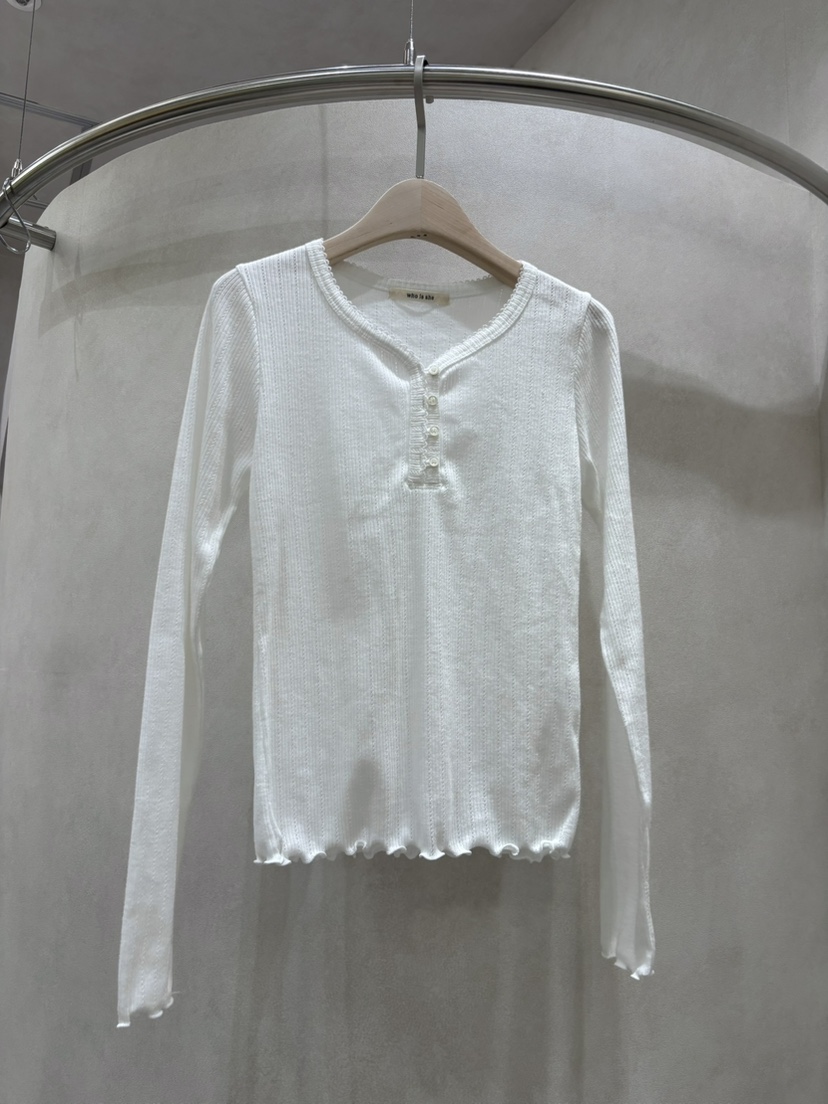 WHO IS SHE韓國代購女裝新款人氣職業休閑26春夏長袖T恤WHO IS SHE長袖T恤圖色3