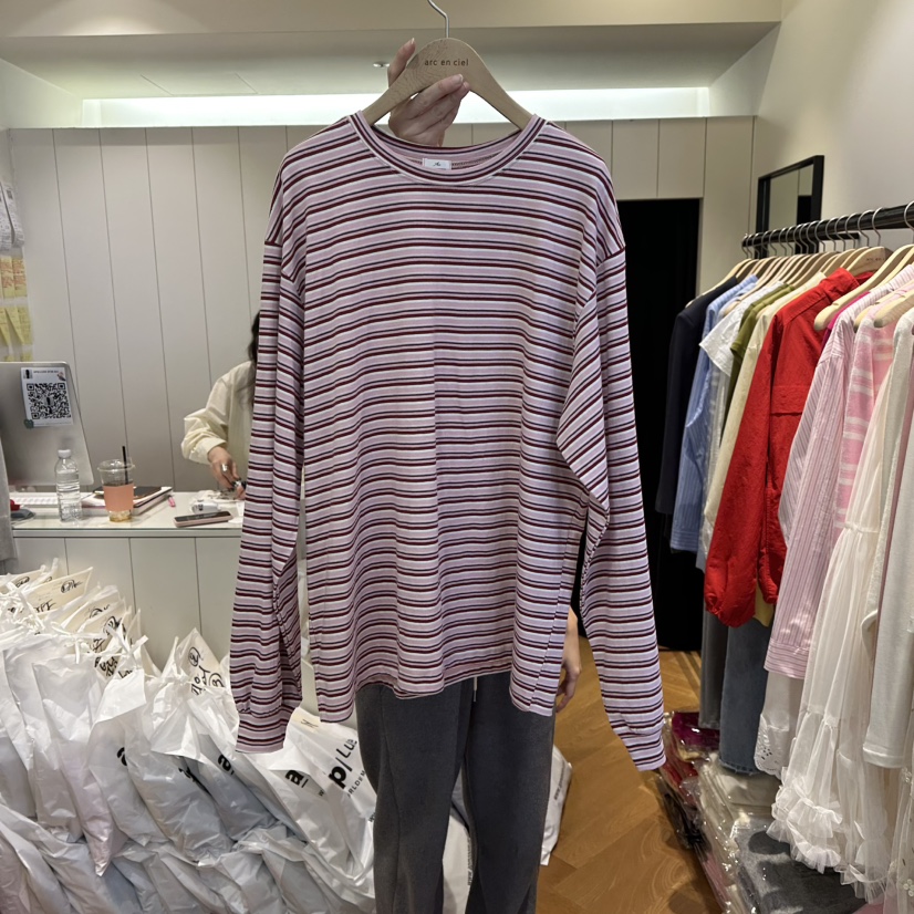 ARC東大門代購女裝新款人氣真品休閑推薦時尚26春夏長袖T恤棉ARC EN CIEL長袖T恤圖色3