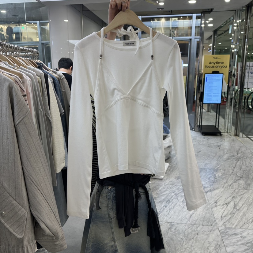 FOUNDATION東大門實拍女士新款休閑熱賣時尚人氣推薦長袖T恤FOUNDATION長袖T恤圖色1