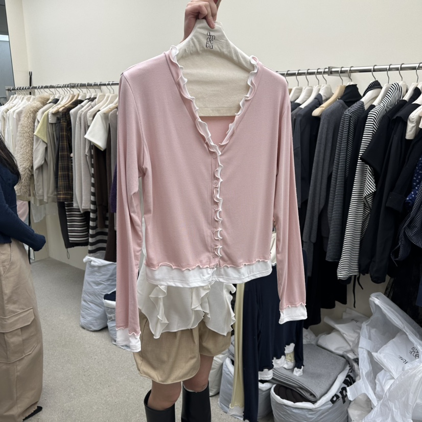 AMOEBA東大門代購女裝新款時尚休閑推薦真品職業人氣長袖T恤AMOEBA長袖T恤圖色1