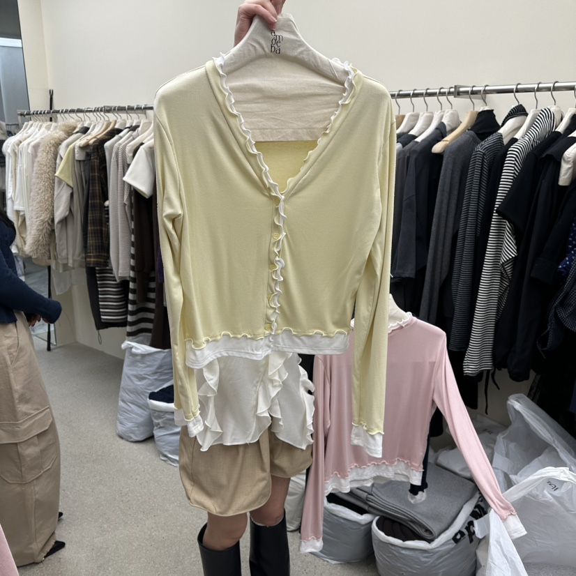 AMOEBA東大門代購女裝新款時尚休閑推薦真品職業人氣長袖T恤AMOEBA長袖T恤圖色2