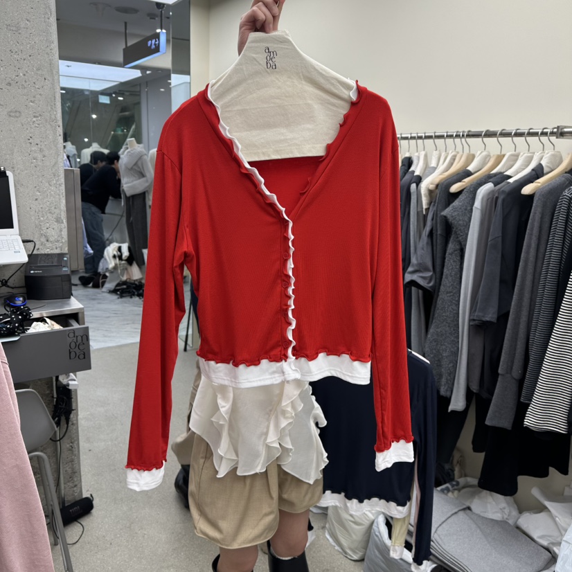 AMOEBA東大門代購女裝新款時尚休閑推薦真品職業人氣長袖T恤AMOEBA長袖T恤圖色4