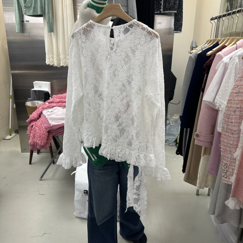 CORNER韓國直郵女士新品熱賣時尚職業26春夏推薦襯衫蕾絲衫CORNER.302襯衫/蕾絲衫