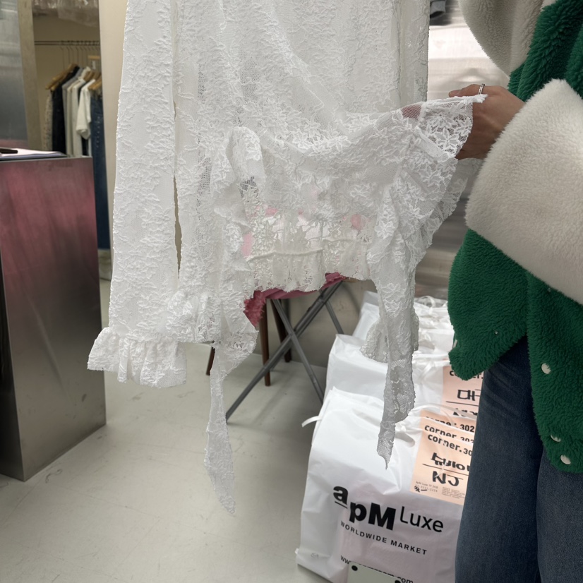 CORNER韓國直郵女士新品熱賣時尚職業26春夏推薦襯衫蕾絲衫CORNER.302襯衫/蕾絲衫