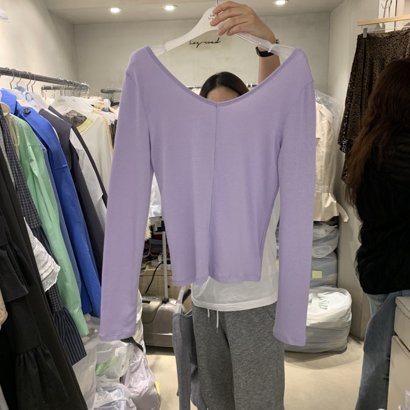 LOGROAD東大門實拍女士新款推薦職業時尚熱賣真品長袖T恤LOG ROAD長袖T恤圖色1
