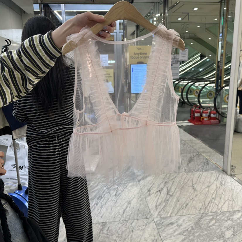 FOUNDATION東大門代購女裝新款推薦職業吊帶背心荷葉邊寬松FOUNDATION吊帶/背心圖色2