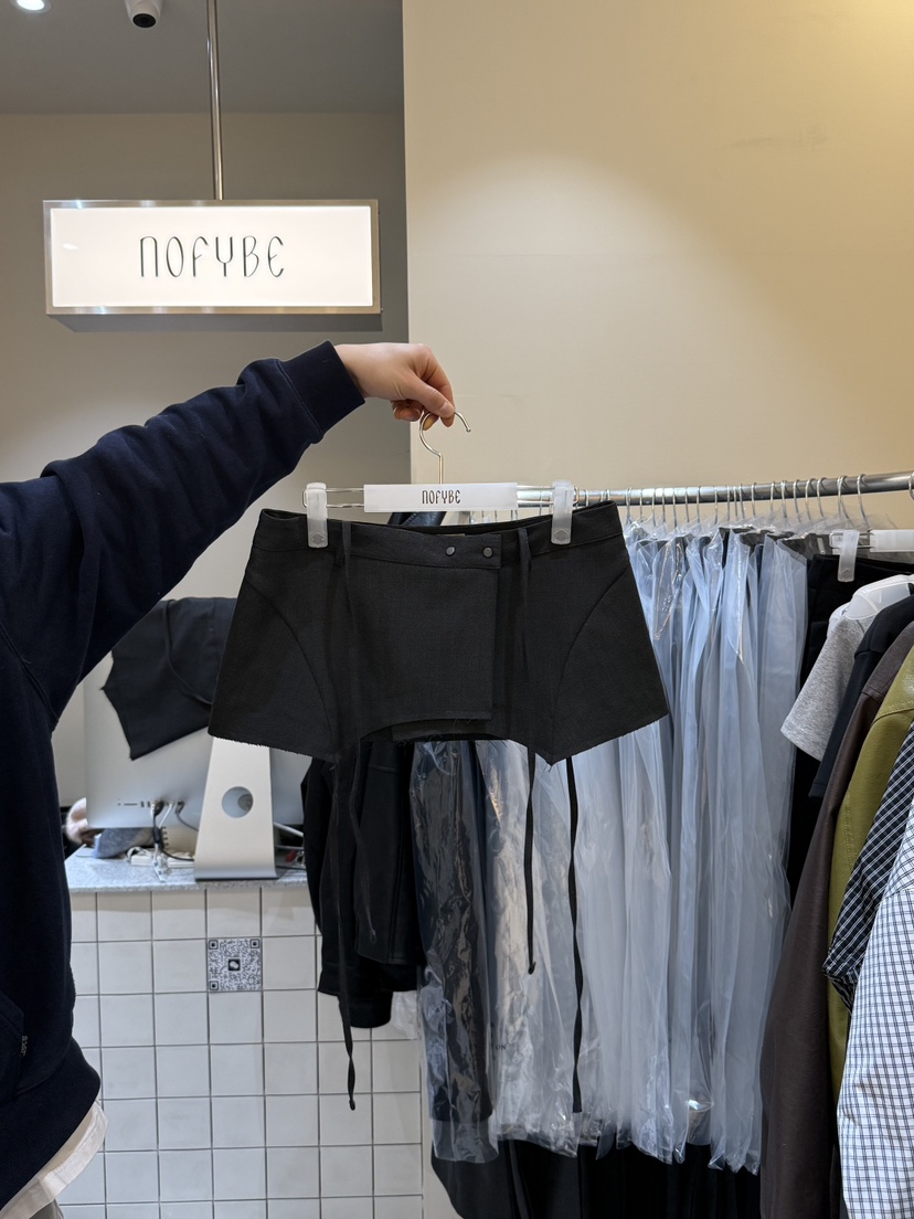 NOFYBE東大門代購女士新款熱賣推薦時尚休閑真品短裙裹身裙NOFYBE短裙圖色2黑色