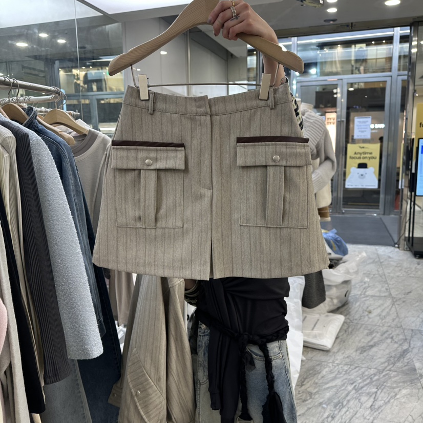 FOUNDATION韓國直郵女裝新款26春夏熱賣真品時尚職業短裙FOUNDATION短裙圖色1棕色