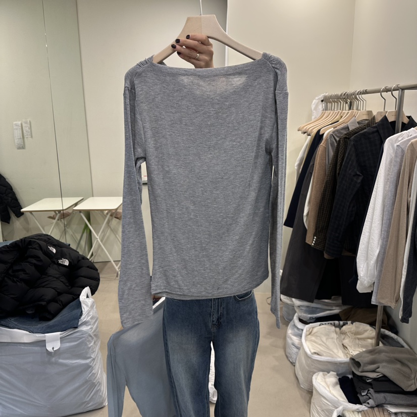 NOPSIS韓國代購女裝新款推薦真品人氣26春夏時尚長袖T恤船領NOPSIS長袖T恤