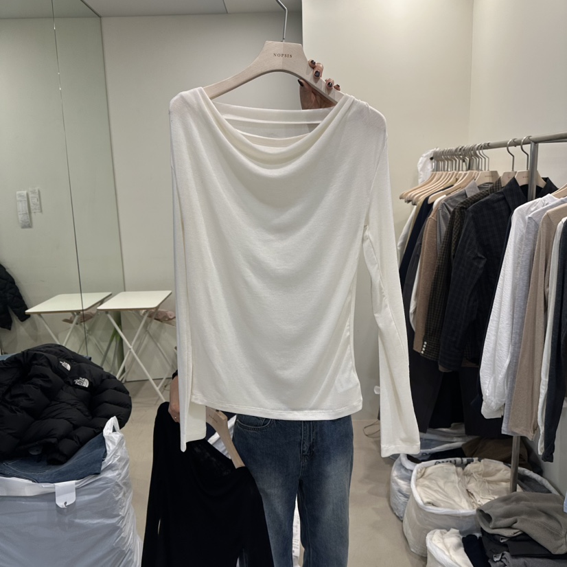NOPSIS韓國代購女裝新款推薦真品人氣26春夏時尚長袖T恤船領NOPSIS長袖T恤圖色1