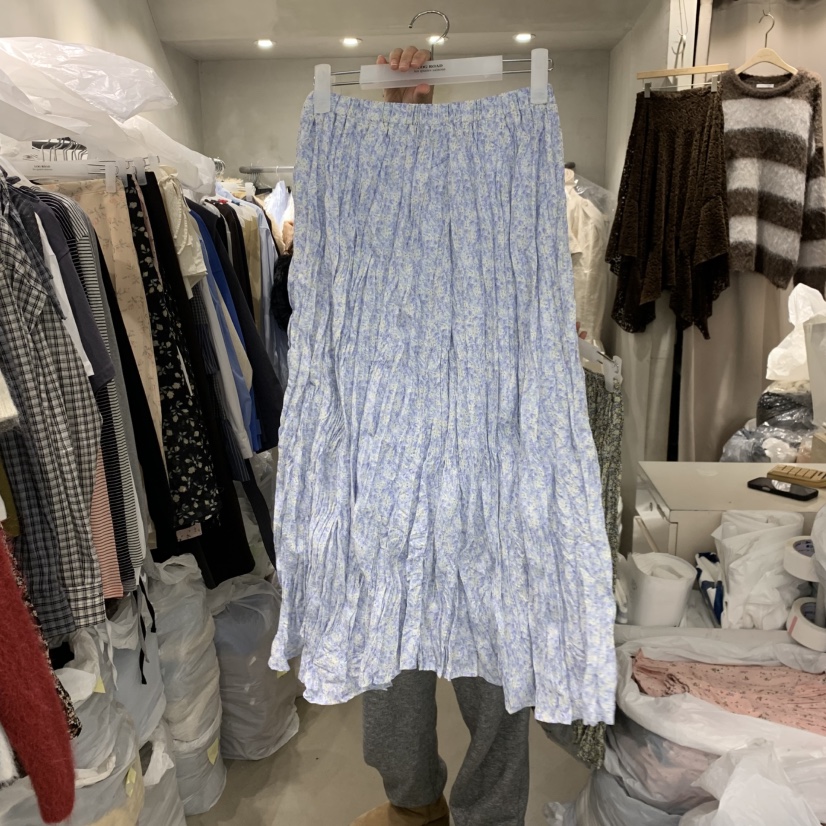 LOGROAD東大門代購女裝新款真品推薦時尚半身裙中短裙褶皺LOG ROAD半身裙/中短裙圖色2