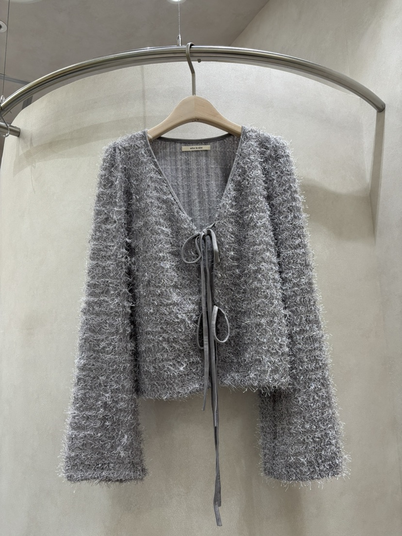 WHO IS SHE東大門實拍女裝新品時尚職業推薦26春夏毛衣開衫WHO IS SHE毛衣圖色2