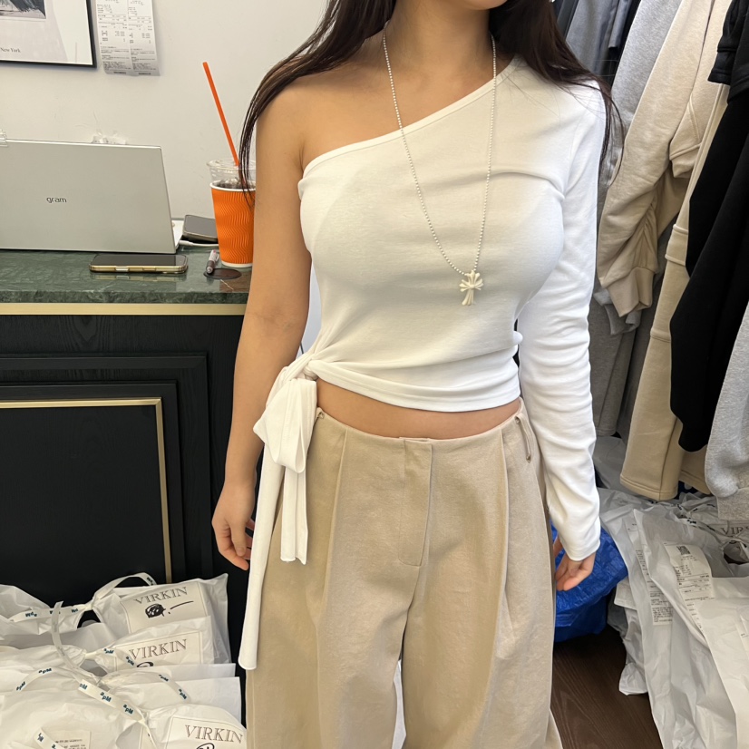 VIRKIN東大門直郵女士新款時尚26春夏真品推薦職業長袖T恤VIRKIN長袖T恤圖色1