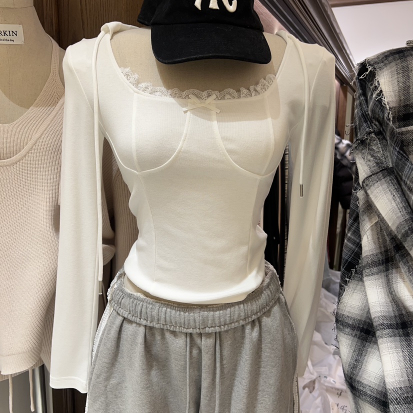 VIRKIN東大門實拍女士新款真品時尚26春夏推薦長袖T恤連帽衫VIRKIN長袖T恤圖色1