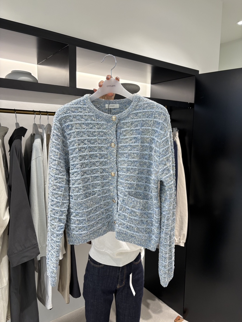 CREAM-P東大門實拍女裝新款26春夏職業熱賣時尚夾克粗花呢CREAM-P夾克圖色1