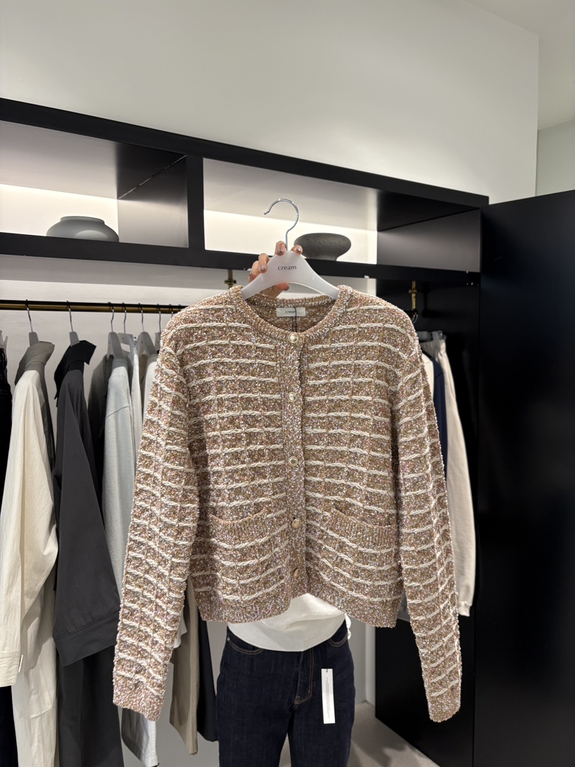 CREAM-P東大門實拍女裝新款26春夏職業熱賣時尚夾克粗花呢CREAM-P夾克圖色2