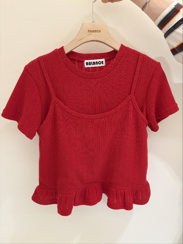 BALANCE韓國直郵女士新品推薦休閑人氣熱賣時尚T恤假兩件BALANCET恤圖色2