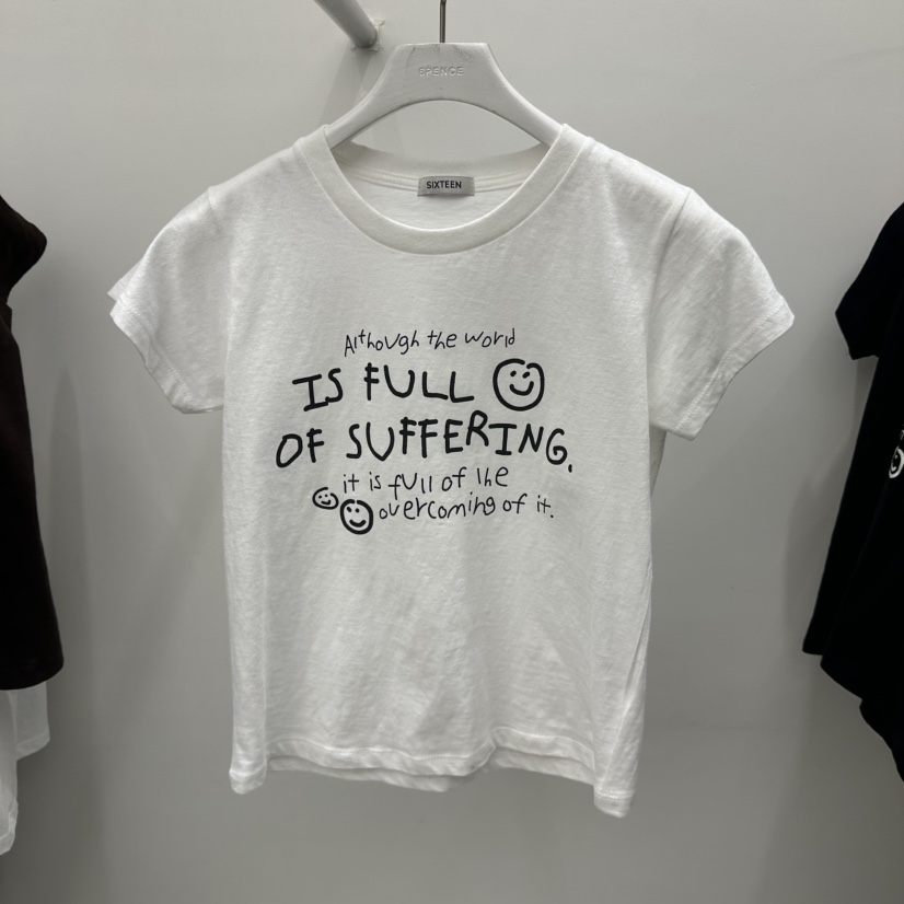 SIXTEEN韓國直郵女裝新款時尚休閑人氣26春夏職業推薦T恤SIXTEENT恤圖色1