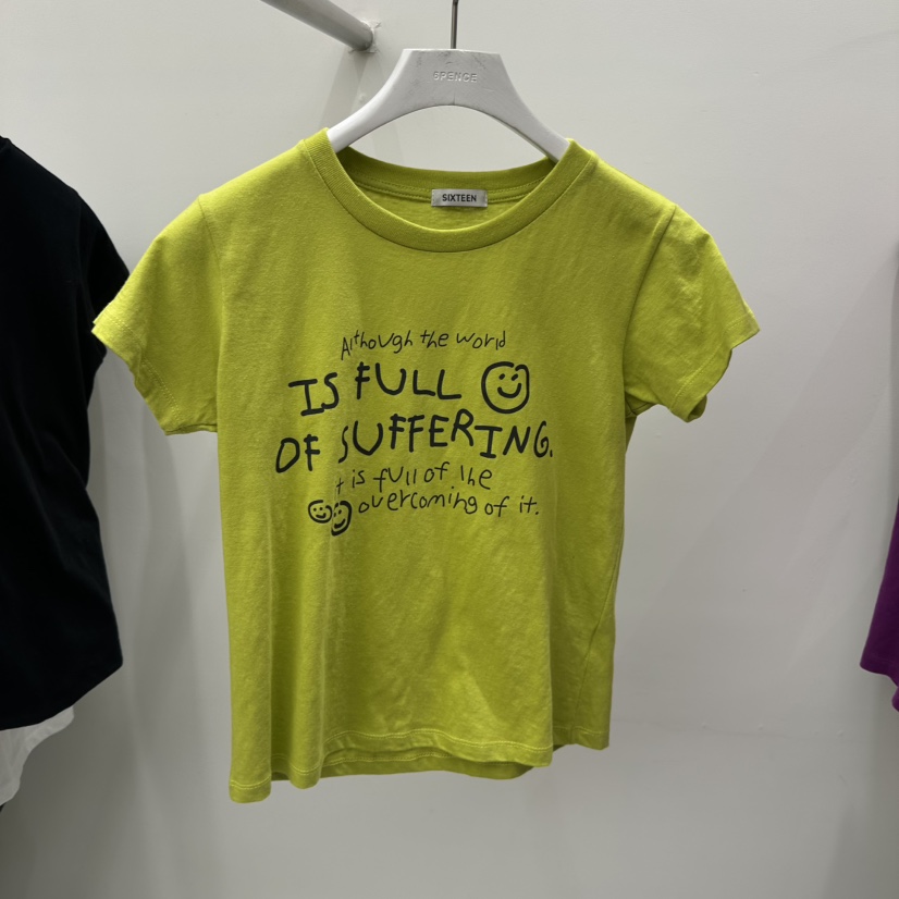 SIXTEEN韓國直郵女裝新款時尚休閑人氣26春夏職業推薦T恤SIXTEENT恤圖色4