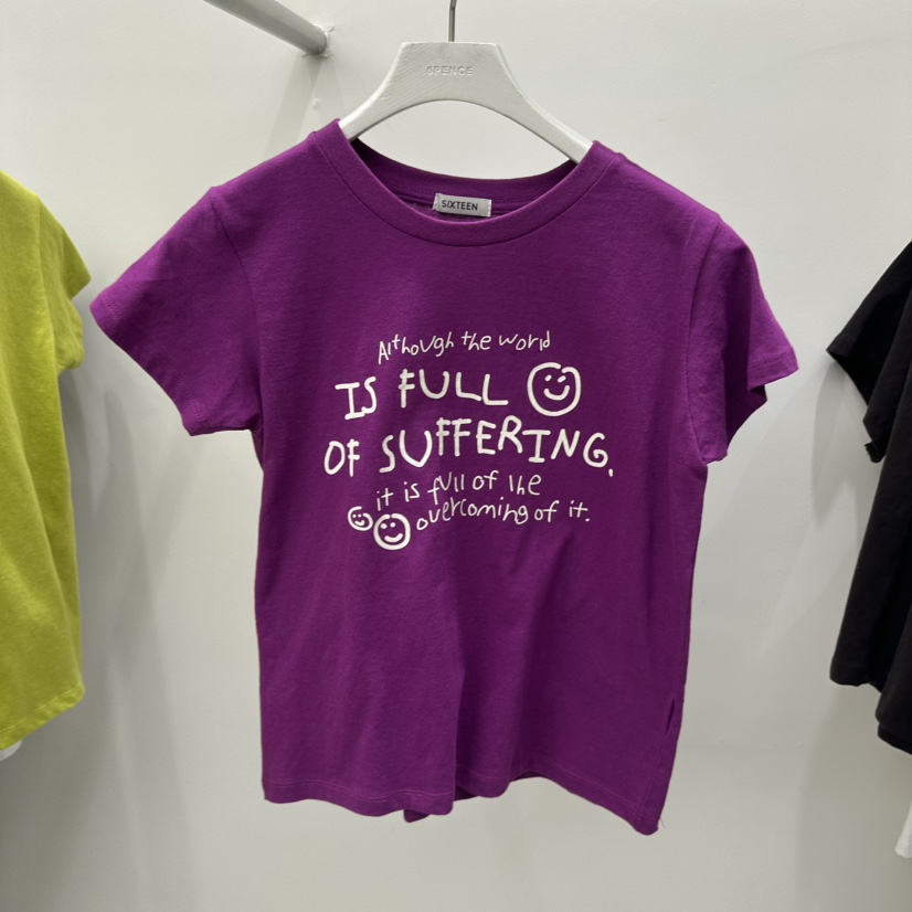 SIXTEEN韓國直郵女裝新款時尚休閑人氣26春夏職業推薦T恤SIXTEENT恤圖色5