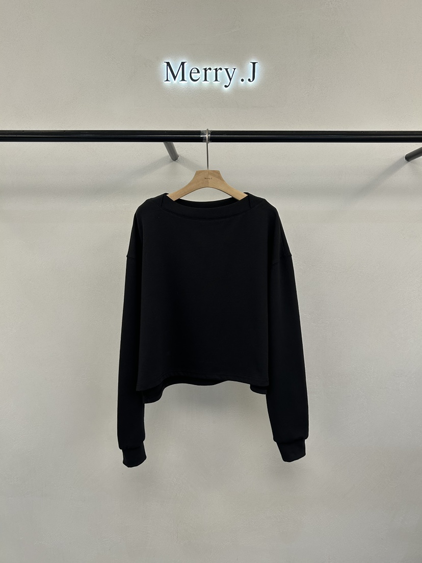 MERRY-J東大門直郵女裝新品時尚真品職業推薦26春夏衛衣船領MERRY-J衛衣圖色2