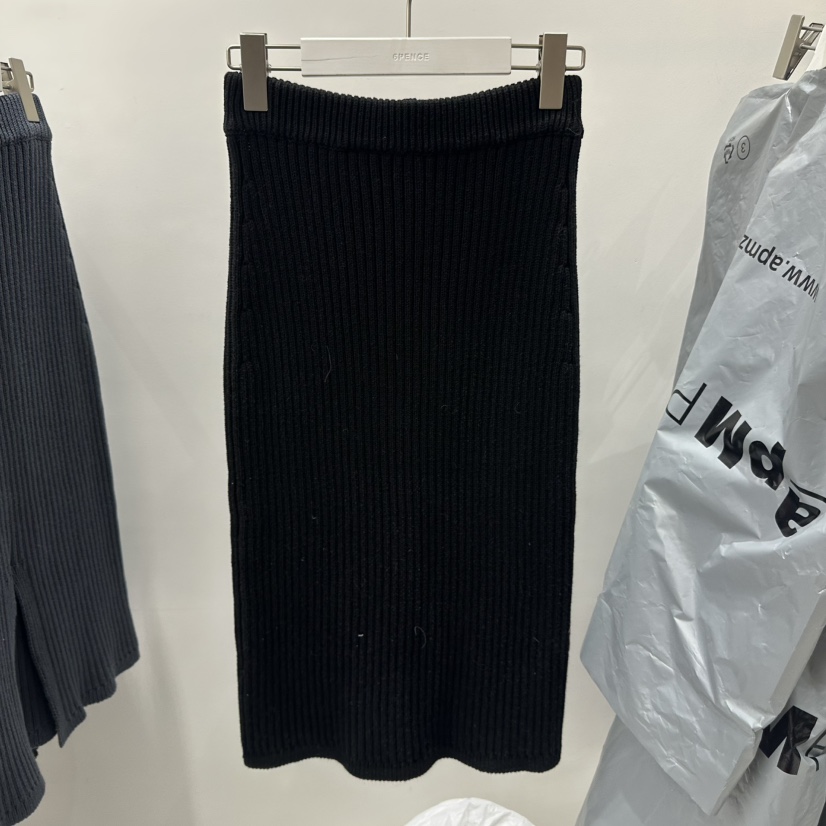 SIXTEEN東大門直郵女士新品真品時尚推薦職業26春夏長裙羅紋SIXTEEN長裙圖色3黑色