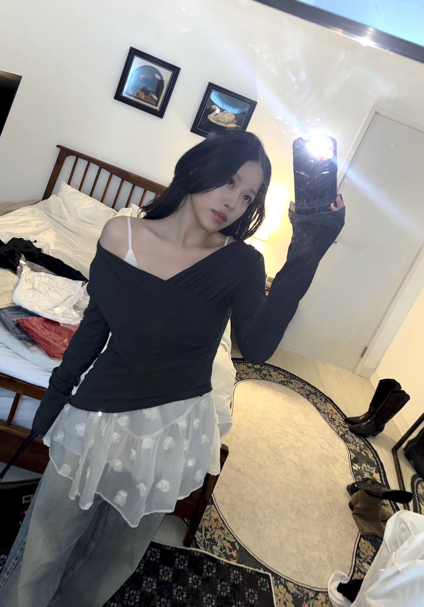 ARSERA東大門直郵女裝新品推薦26春夏人氣時尚長袖T恤披肩ARSERA長袖T恤