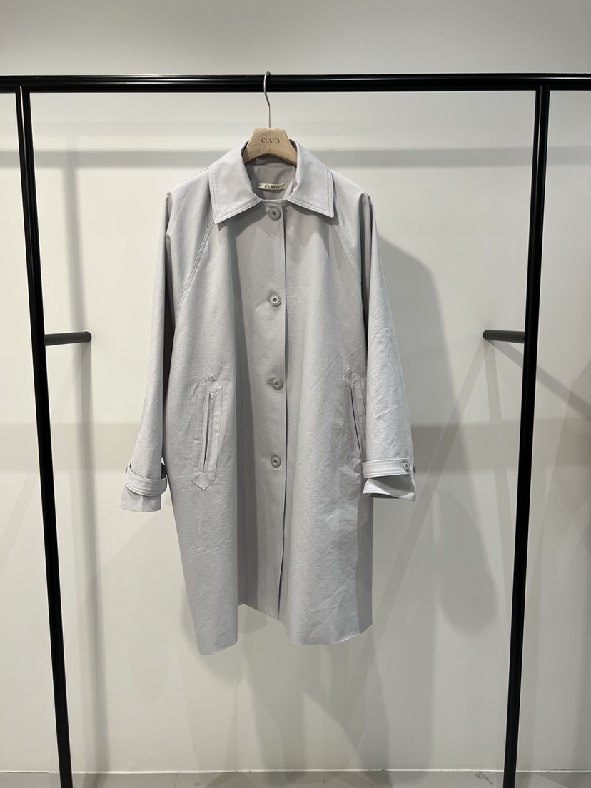 CLAFO韓國直郵女士新款人氣真品熱賣推薦26春夏職業長款風衣CLAFO長款風衣圖色1