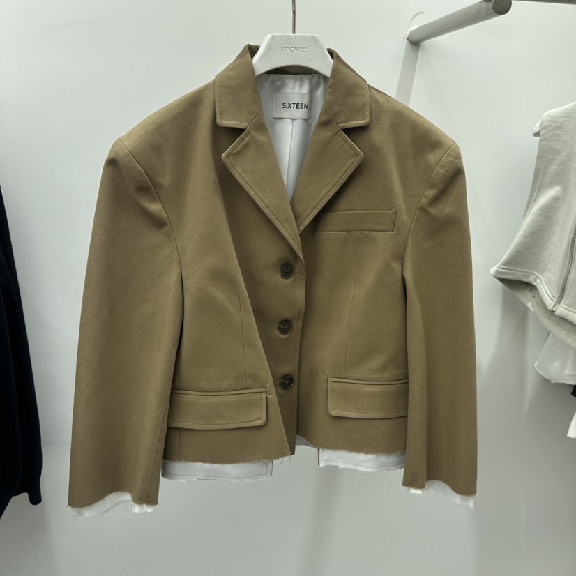 SIXTEEN東大門代購女裝新款職業26春夏熱賣真品休閑夾克駝色SIXTEEN夾克圖色1