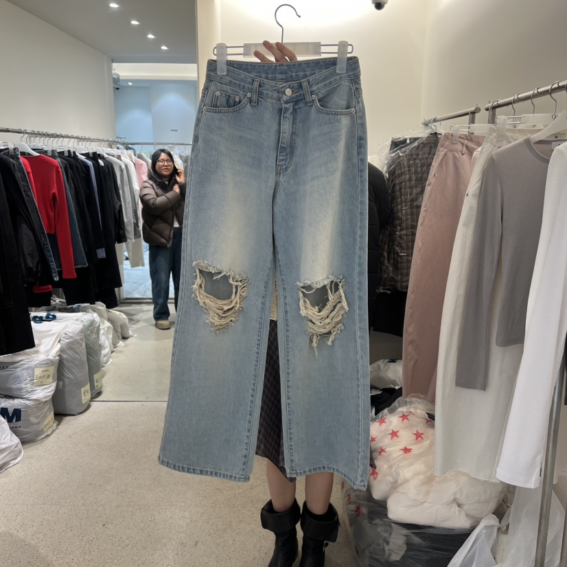 OATMEAL東大門直郵女士新品人氣真品時尚推薦休閑26春夏牛仔褲OATMEAL牛仔褲圖色1