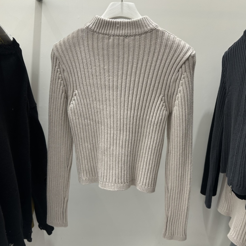 SIXTEEN韓國直郵女裝新品時尚真品26春夏推薦針織衫拉鏈羅紋SIXTEEN針織衫