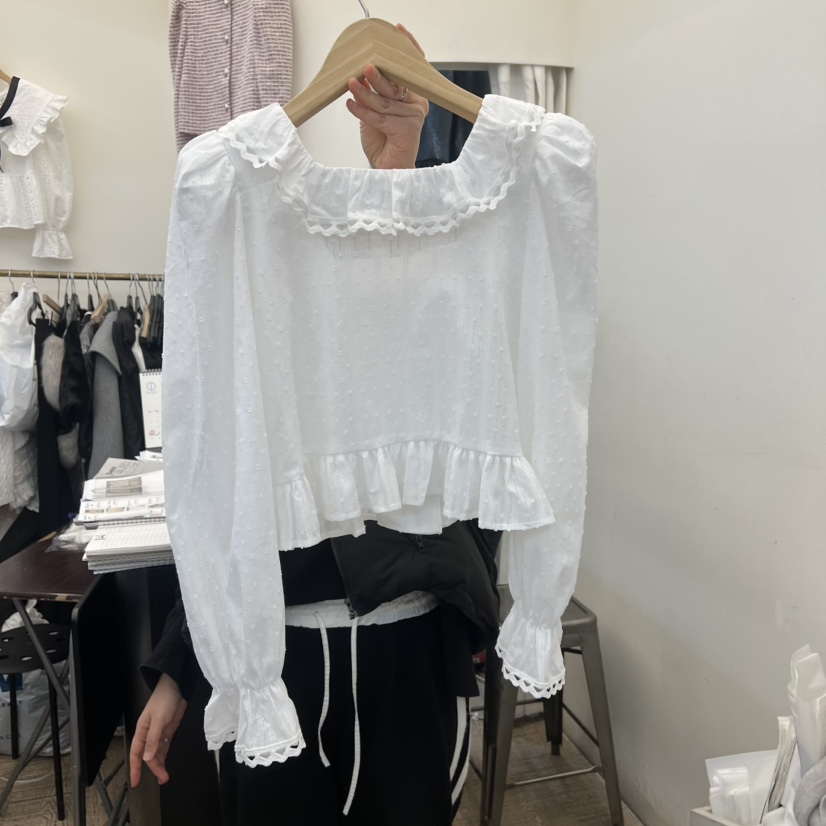 BEEN-A韓國直郵女裝新款26春夏時尚休閑職業人氣襯衫蕾絲衫BEEN-A襯衫/蕾絲衫