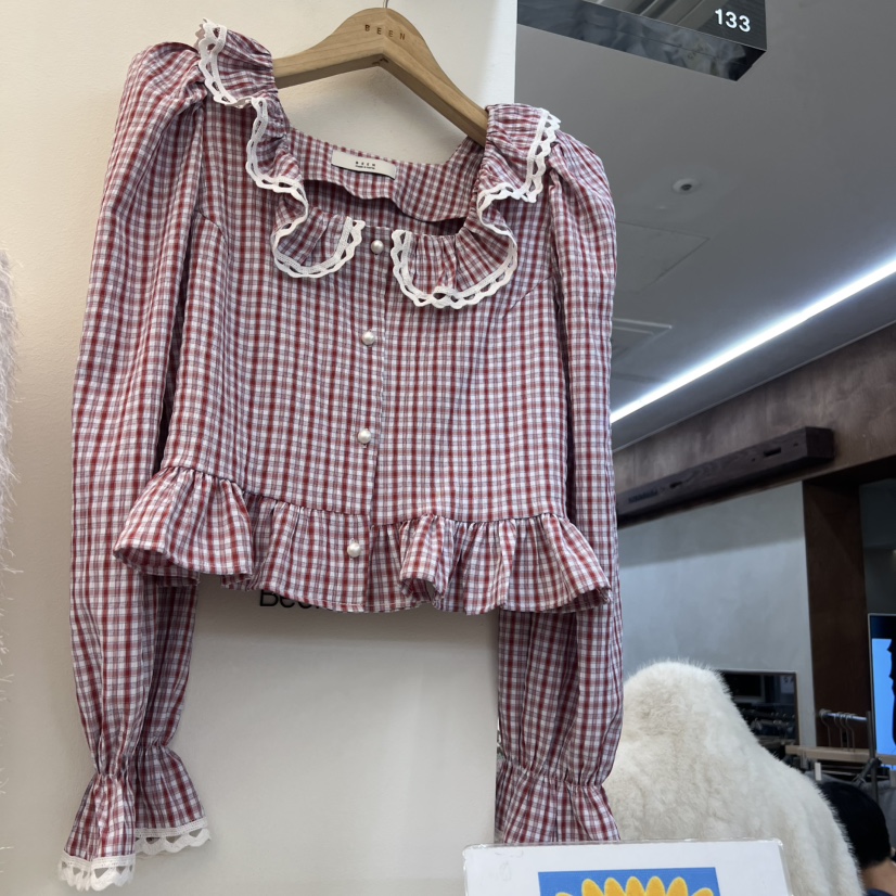 BEEN-A韓國直郵女裝新款26春夏時尚休閑職業人氣襯衫蕾絲衫BEEN-A襯衫/蕾絲衫圖色1