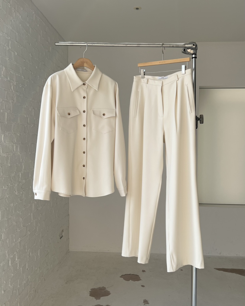 VERNI東大門代購女裝新款人氣休閑26春夏職業襯衫蕾絲衫口袋VERNI襯衫/蕾絲衫