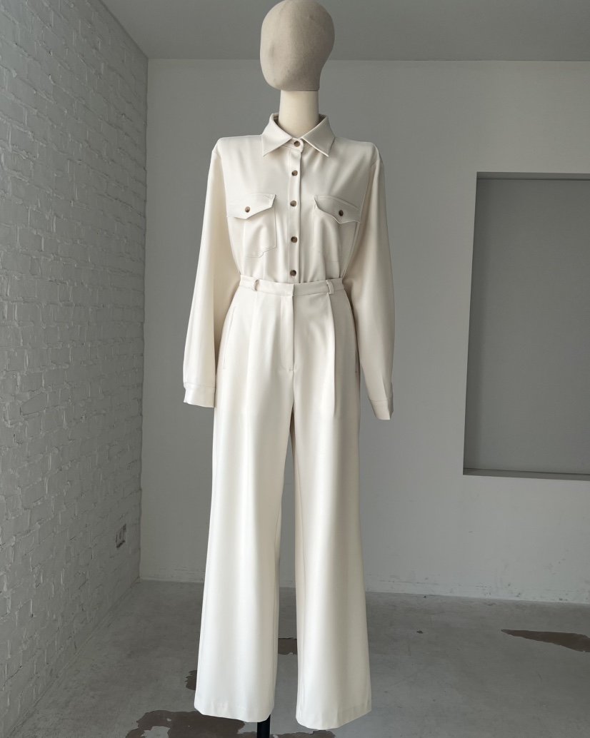 VERNI東大門代購女裝新款人氣休閑26春夏職業襯衫蕾絲衫口袋VERNI襯衫/蕾絲衫