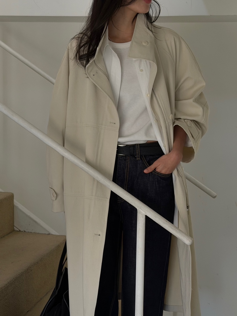 AMY GRACE韓國代購女士新款休閑真品人氣中長款大衣含腰帶AMY GRACE中長款大衣