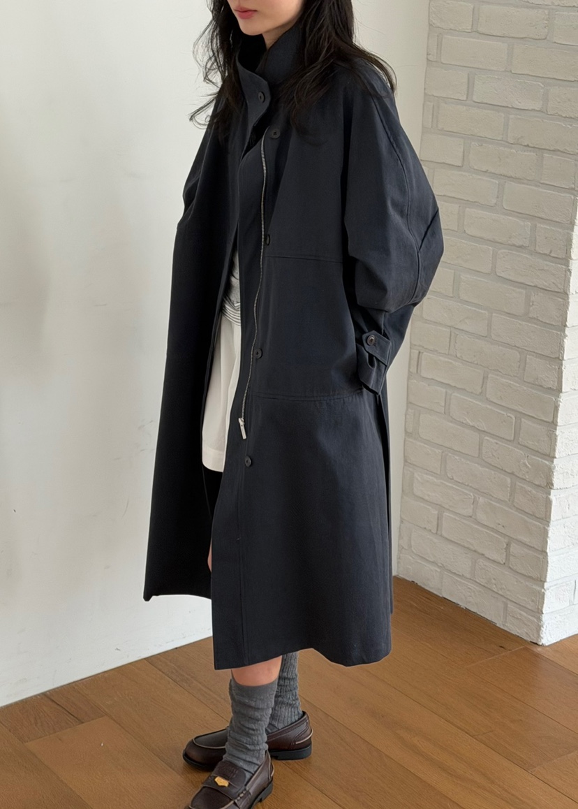 AMY GRACE韓國代購女士新款休閑真品人氣中長款大衣含腰帶AMY GRACE中長款大衣