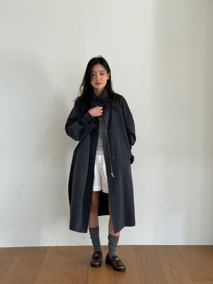 AMY GRACE韓國代購女士新款休閑真品人氣中長款大衣含腰帶AMY GRACE中長款大衣