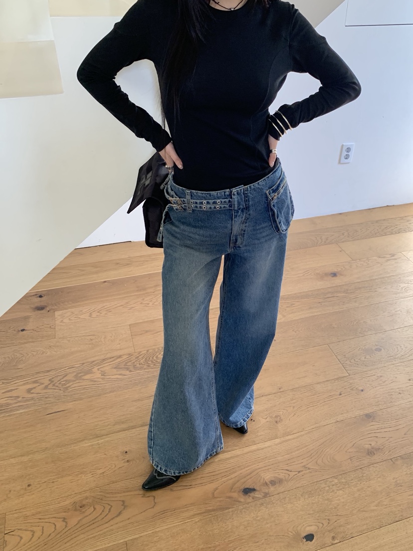 SUNDER MARKET韓國直郵女裝新品人氣職業時尚牛仔褲腰帶SUNDER MARKET牛仔褲