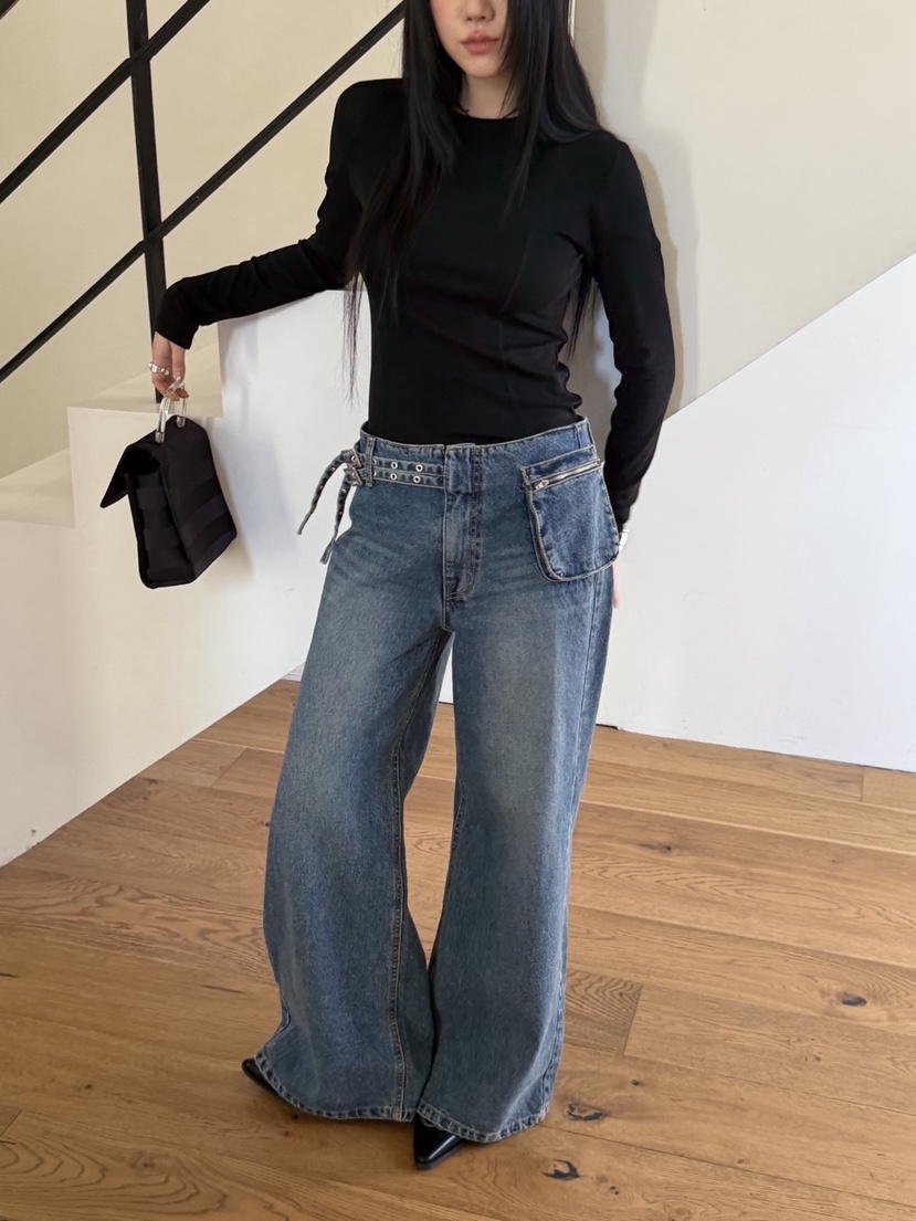 SUNDER MARKET韓國直郵女裝新品人氣職業時尚牛仔褲腰帶SUNDER MARKET牛仔褲