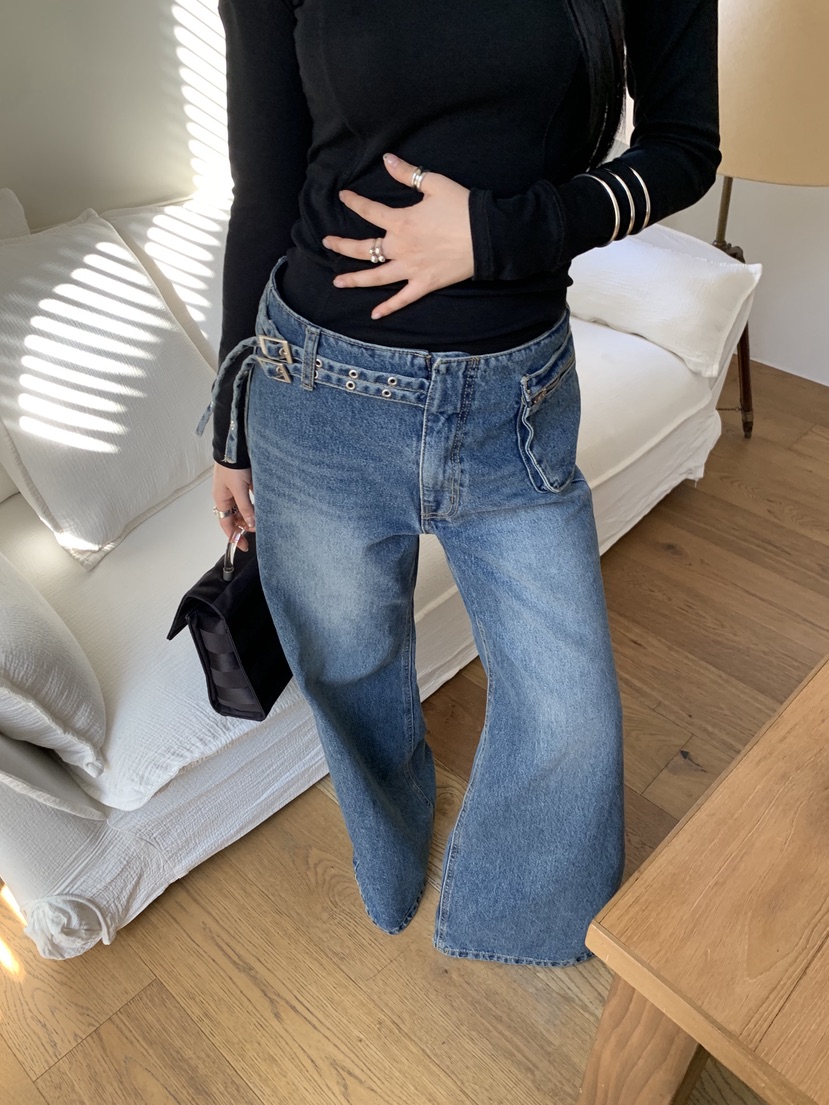 SUNDER MARKET韓國直郵女裝新品人氣職業時尚牛仔褲腰帶SUNDER MARKET牛仔褲