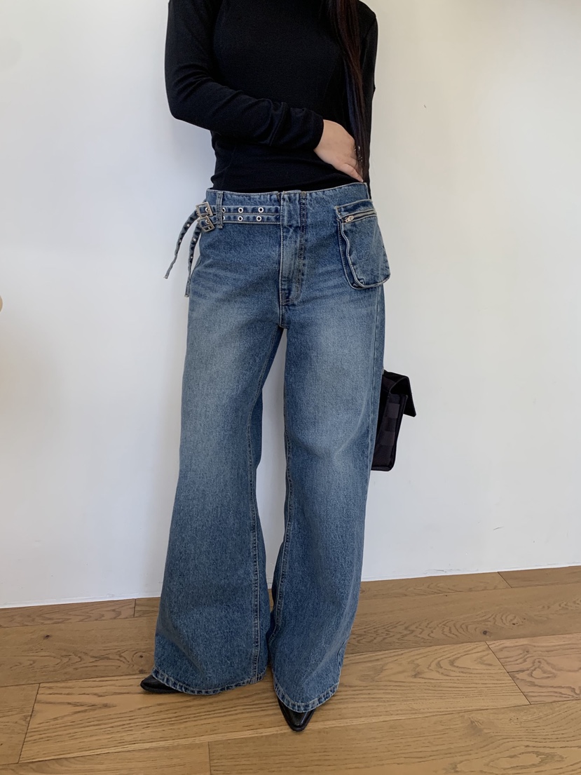 SUNDER MARKET韓國直郵女裝新品人氣職業時尚牛仔褲腰帶SUNDER MARKET牛仔褲